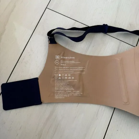 Honeylove Women Bra 36B/C Blue Crossover T Shirt Wireless Strap Adjustable - Picture 7 of 13